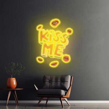 Kiss Me Custom Led Signs Artwork For Sale