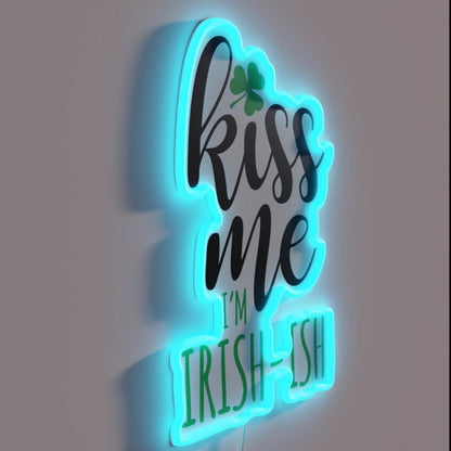 Kiss Me I M Irish Ish Rgb Led Neon Sign - LED neon sign close-up detail