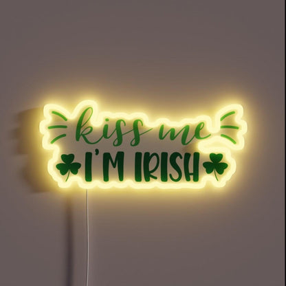 Kiss Me I M Irish Rgb Led Neon Sign - Custom LED neon sign front view
