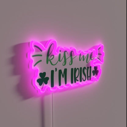 Kiss Me I M Irish Rgb Led Neon Sign - LED neon sign close-up detail