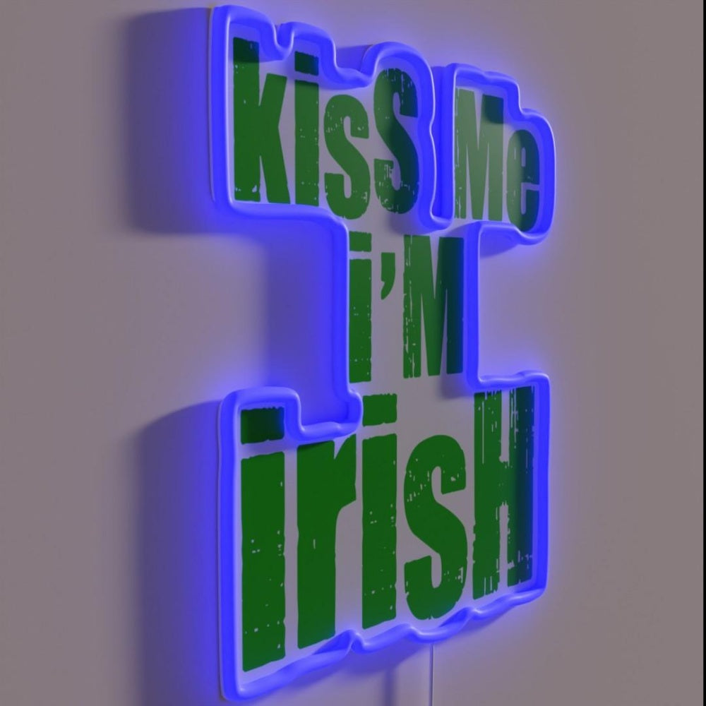 Kiss Me I M Irish Rgb Led Neon Sign Bar Wall Decor - LED neon sign close-up detail