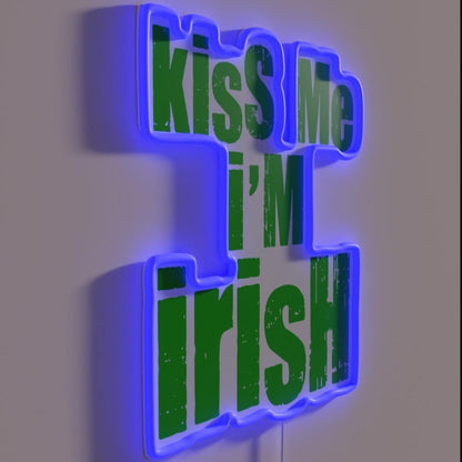 Kiss Me I M Irish Rgb Led Neon Sign Bar Wall Decor - LED neon sign close-up detail