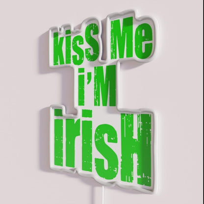 Kiss Me I M Irish Rgb Led Neon Sign Bar Wall Decor - Neon sign mounted on wall in room