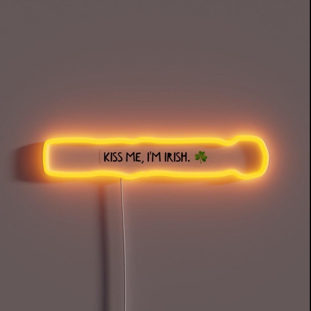 Kiss Me I M Irish Rgb Led Neon Sign Restaurant Wall Art - Custom LED neon sign front view