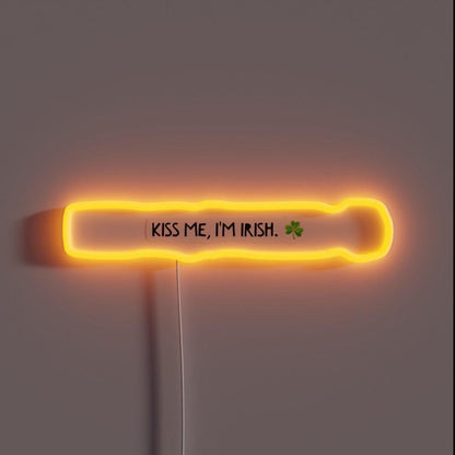 Kiss Me I M Irish Rgb Led Neon Sign Restaurant Wall Art - Custom LED neon sign front view