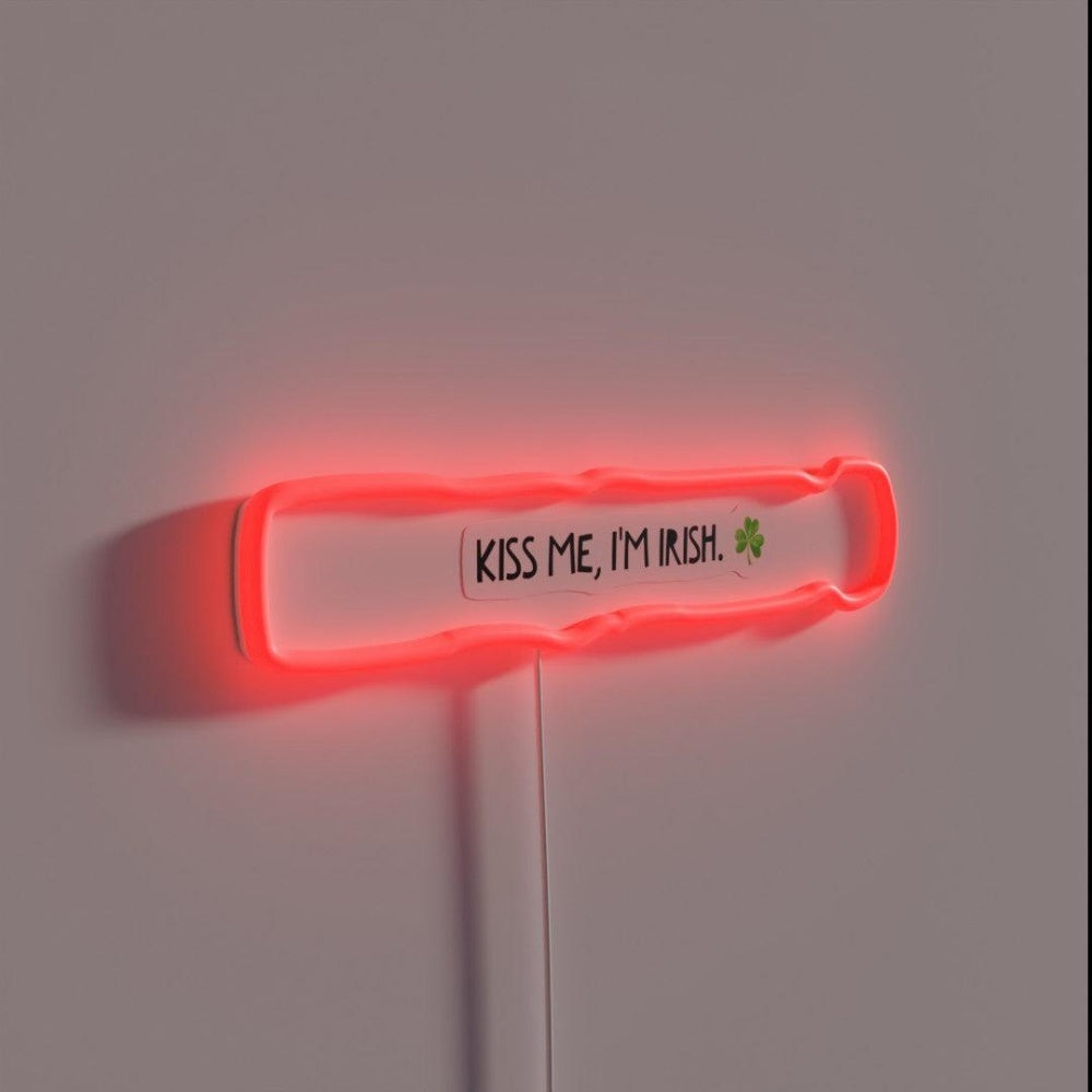 Kiss Me I M Irish Rgb Led Neon Sign Restaurant Wall Art - LED neon sign close-up detail