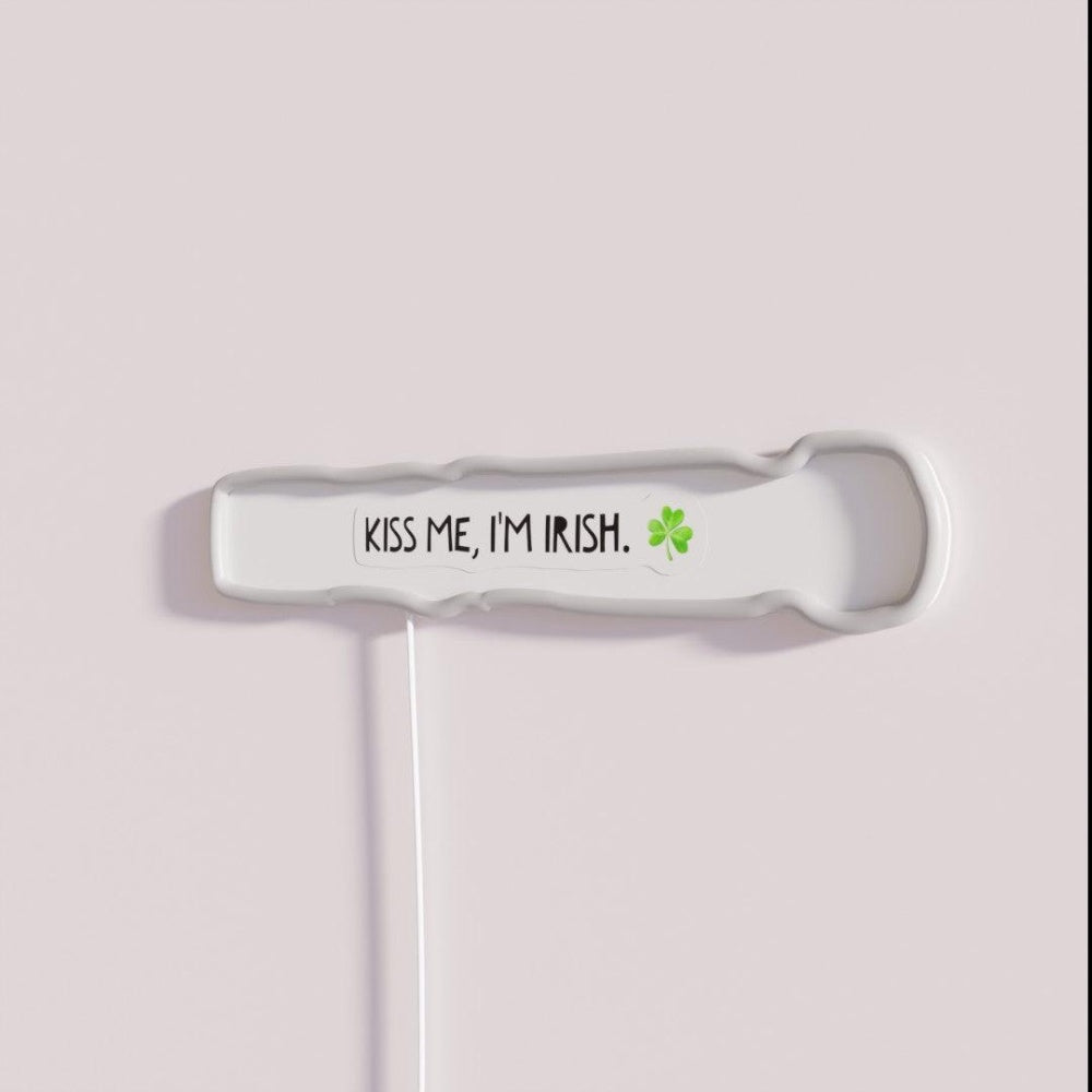 Kiss Me I M Irish Rgb Led Neon Sign Restaurant Wall Art - Neon sign mounted on wall in room