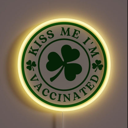 Kiss Me Im Vaccinated Rgb Led Neon Sign - Custom LED neon sign front view