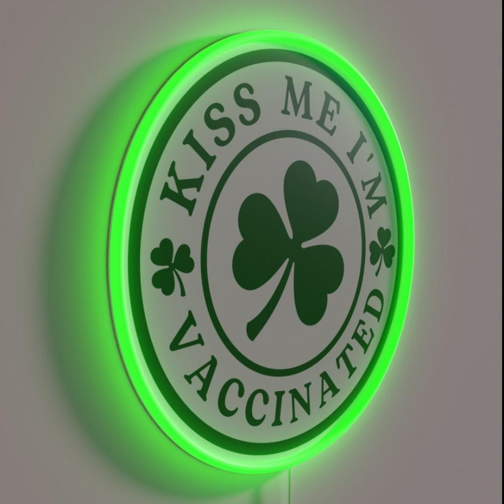 Kiss Me Im Vaccinated Rgb Led Neon Sign - LED neon sign close-up detail