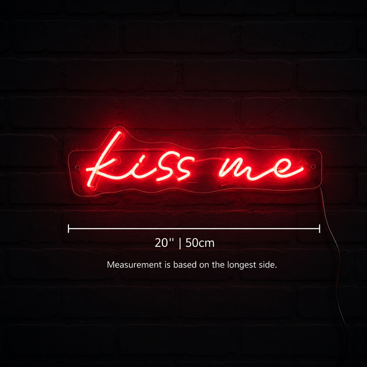 Kiss Me LED Neon Sign Bedroom Wall Art - 04 Size Image