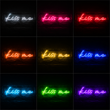 Kiss Me LED Neon Sign Bedroom Wall Art - 05 Color Grid