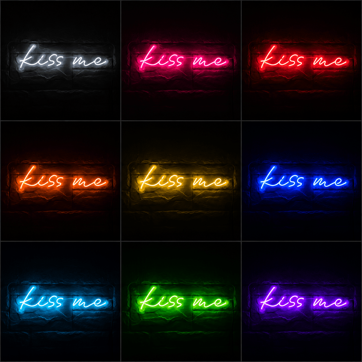 Kiss Me LED Neon Sign Bedroom Wall Art - Shineneon