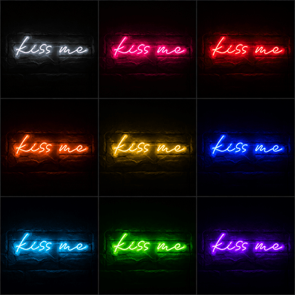 Kiss Me LED Neon Sign Bedroom Wall Art - Shineneon