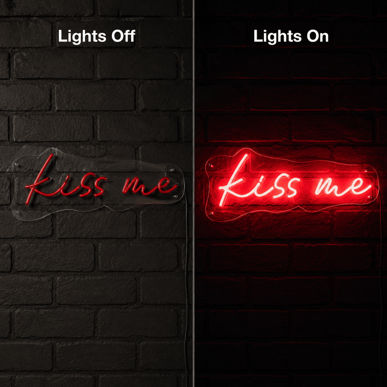 Kiss Me LED Neon Sign Bedroom Wall Art - Shineneon