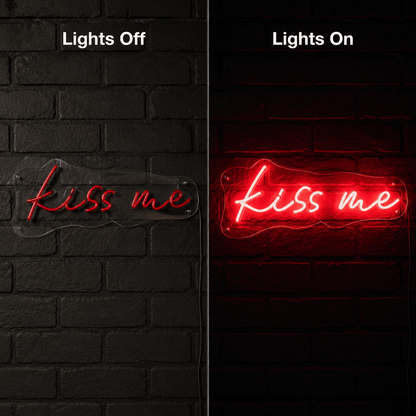 Kiss Me LED Neon Sign Bedroom Wall Art - Shineneon