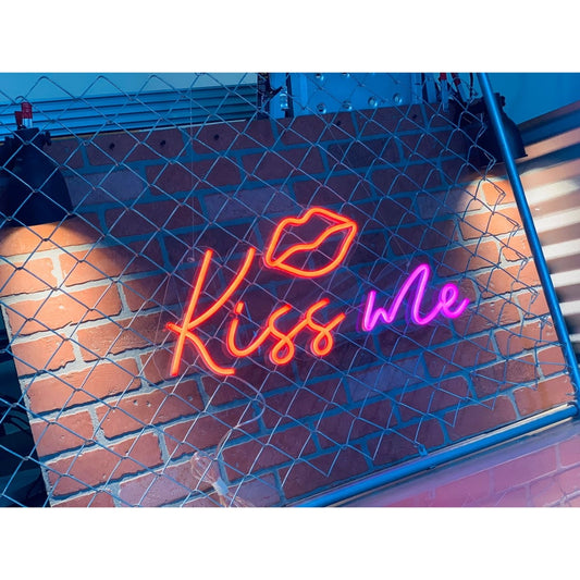 Kiss Me Led Sign Business Neon Signs Wall Art