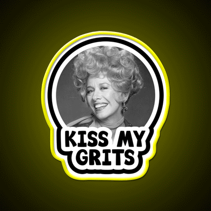 Kiss My Grits Alice Flo Mels Diner Welcome Led Neon Sign Open Sign Rgb Color - Custom LED neon sign front view