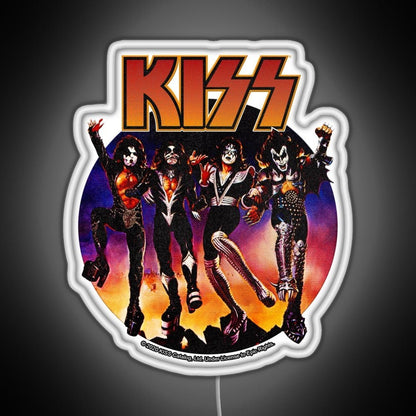 Kiss Vintage Design Rgb Led Neon Sign Pop Wall Art - Shineneon