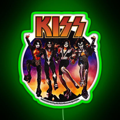 Kiss Vintage Design Rgb Led Neon Sign Pop Wall Art - Shineneon
