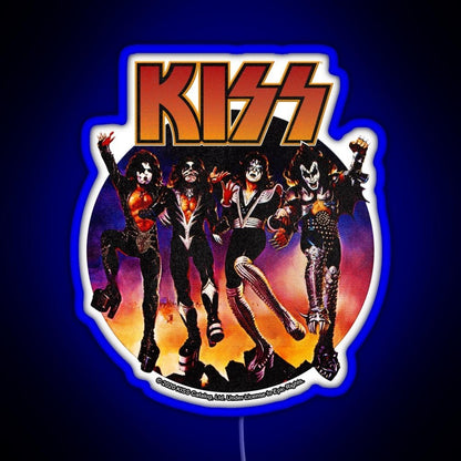 Kiss Vintage Design Rgb Led Neon Sign Pop Wall Art - Shineneon