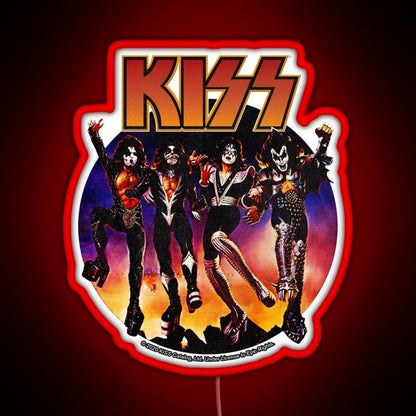 Kiss Vintage Design Rgb Led Neon Sign Pop Wall Art - Shineneon