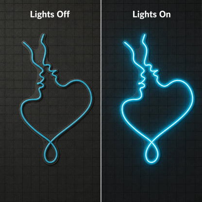 Kissing Couple Heart LED Neon Sign main product image