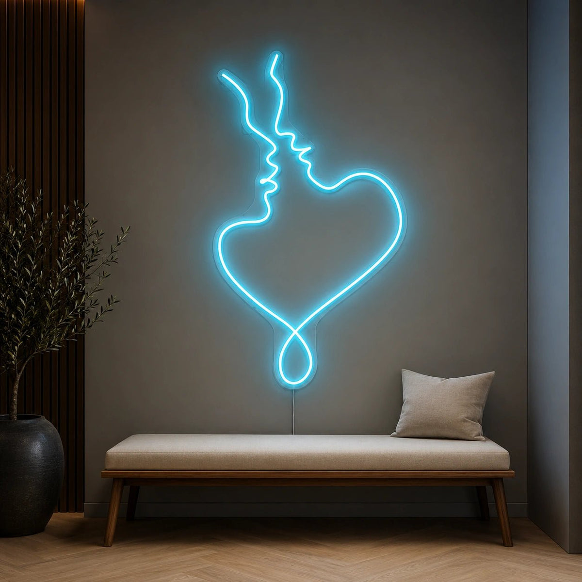 Kissing Couple Heart LED Neon Sign - Shineneon