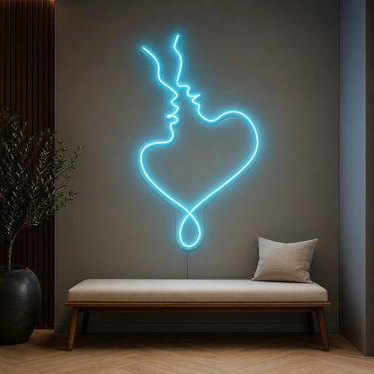 Kissing Couple Heart LED Neon Sign - Shineneon