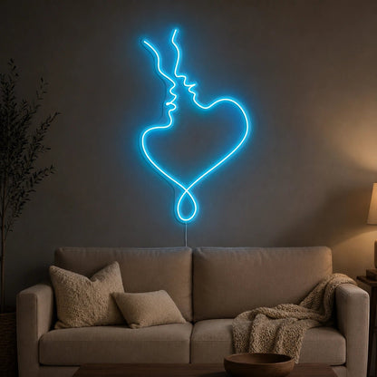 Kissing Couple Heart LED Neon Sign - Shineneon