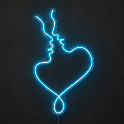 Kissing Couple Heart LED Neon Sign - Shineneon
