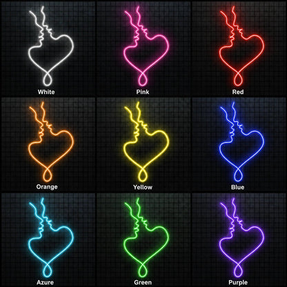 Kissing Couple Heart LED Neon Sign - Shineneon