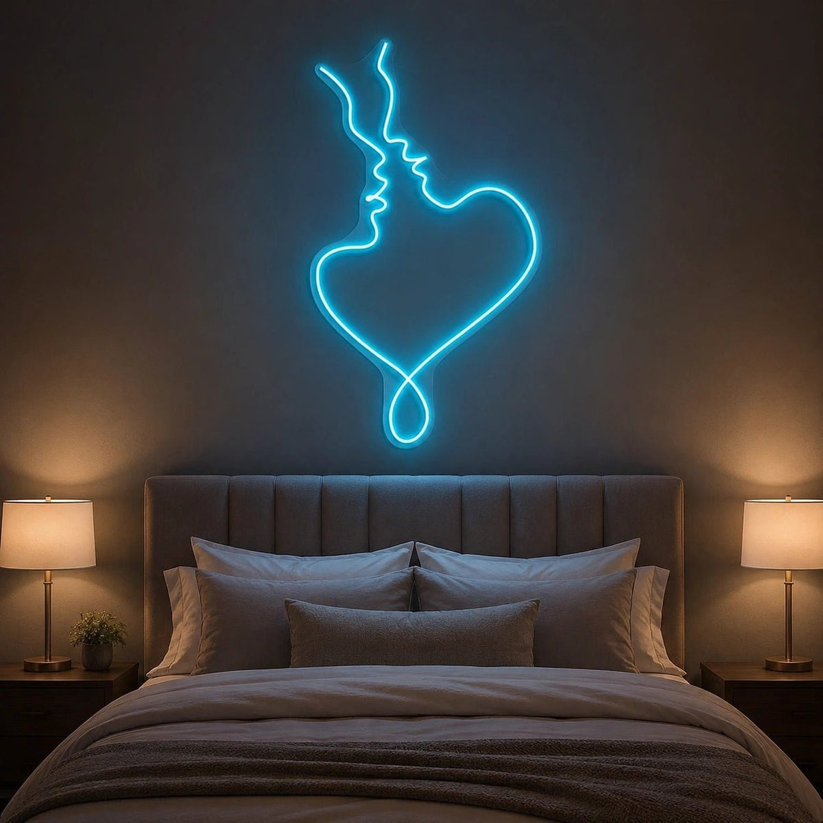 Kissing Couple Heart LED Neon Sign - Shineneon