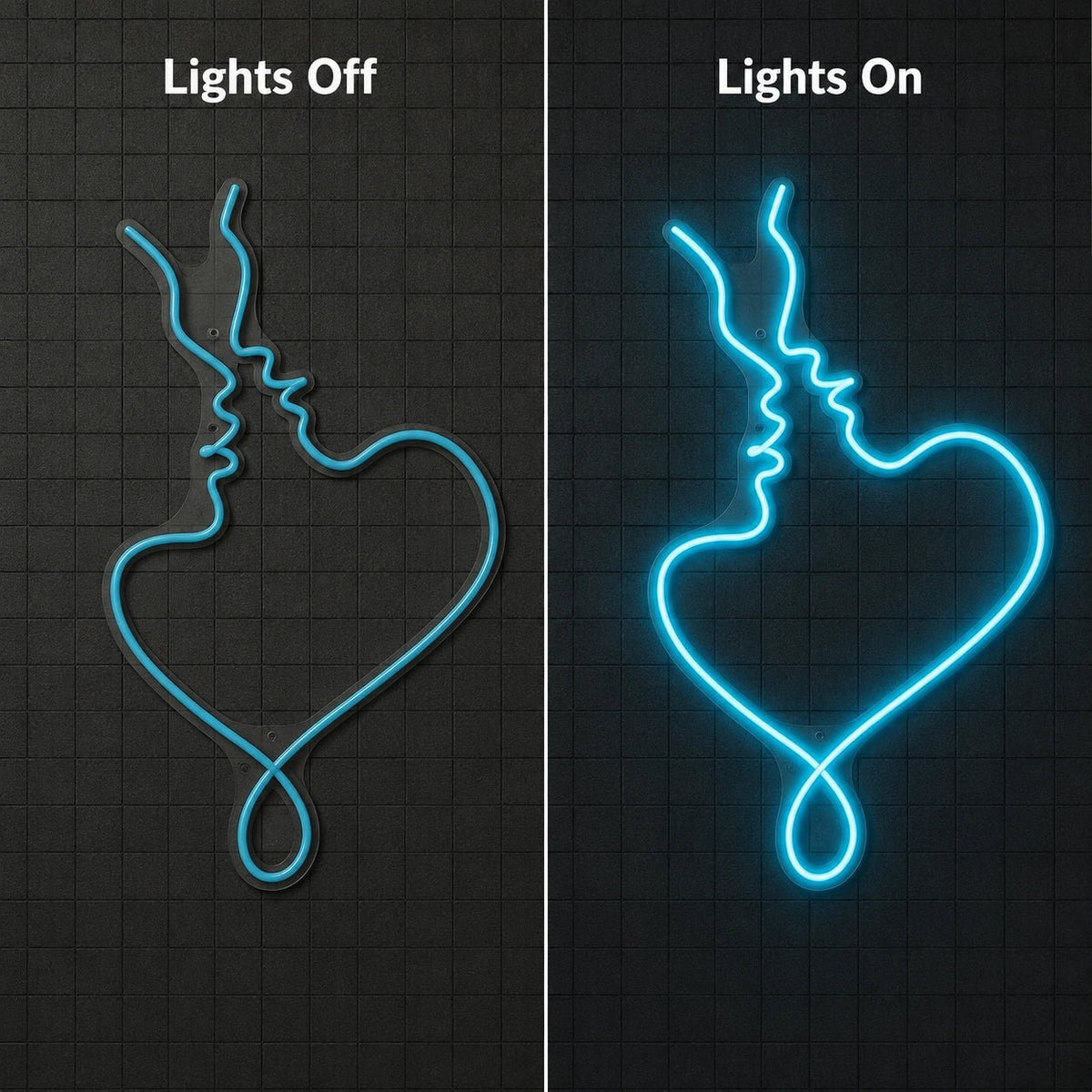 Kissing Couple Heart LED Neon Sign - Shineneon
