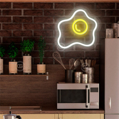 Kitchen Diner Or Breakfast Nook With The Whimsical Fried Egg Led Neon Sign | Shineneon