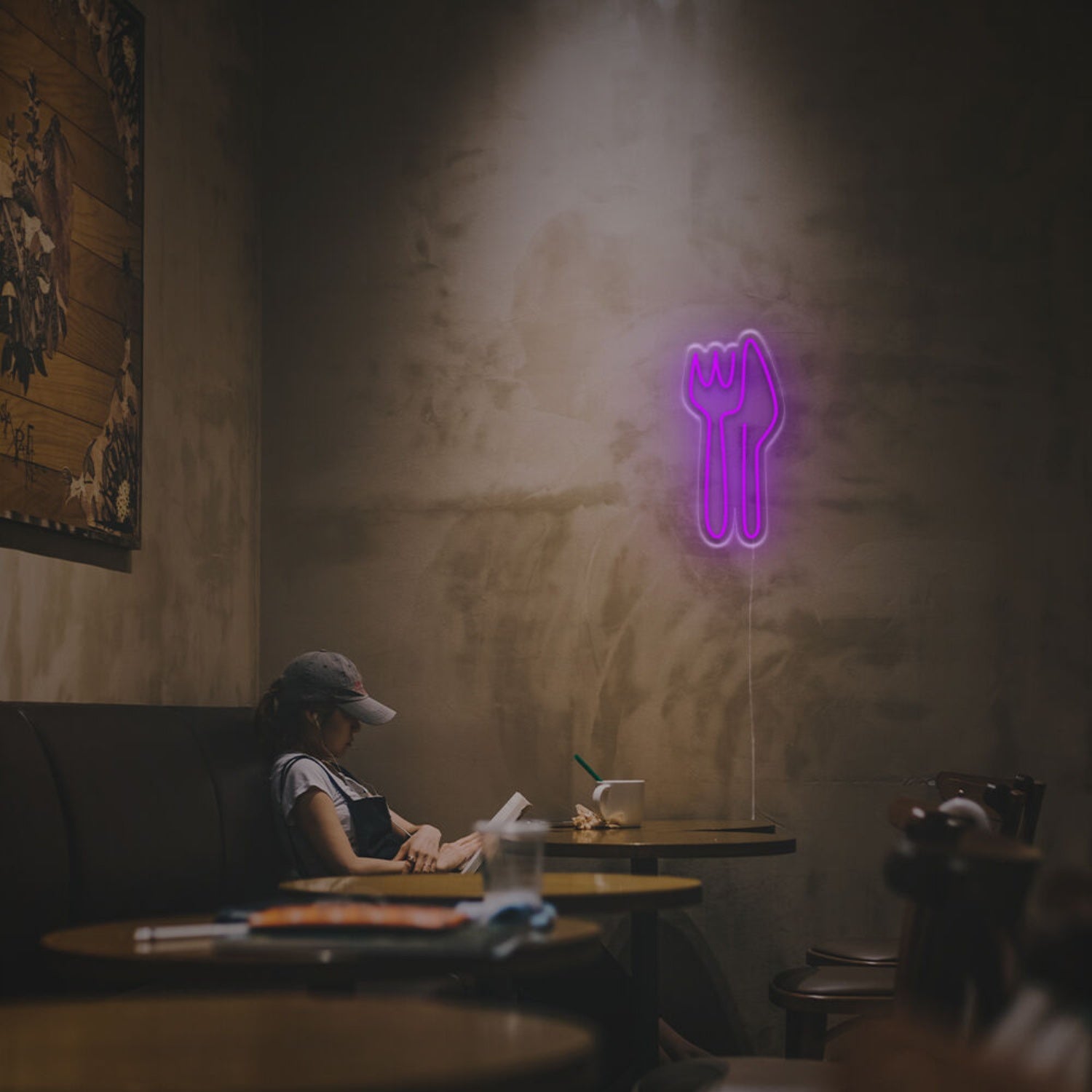 Kitchen Dining Area With A Knife And Fork Led Neon Sign | Shineneon