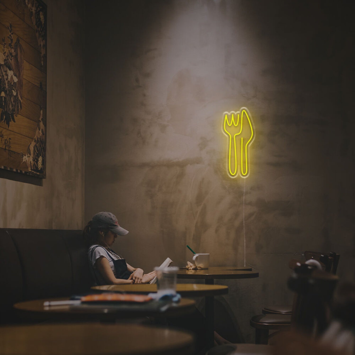 Kitchen Dining Area With A Knife And Fork Led Neon Sign | Shineneon