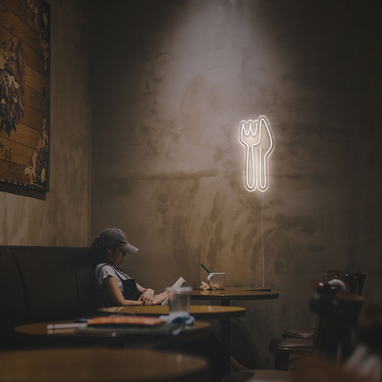 Kitchen Dining Area With A Knife And Fork Led Neon Sign | Shineneon