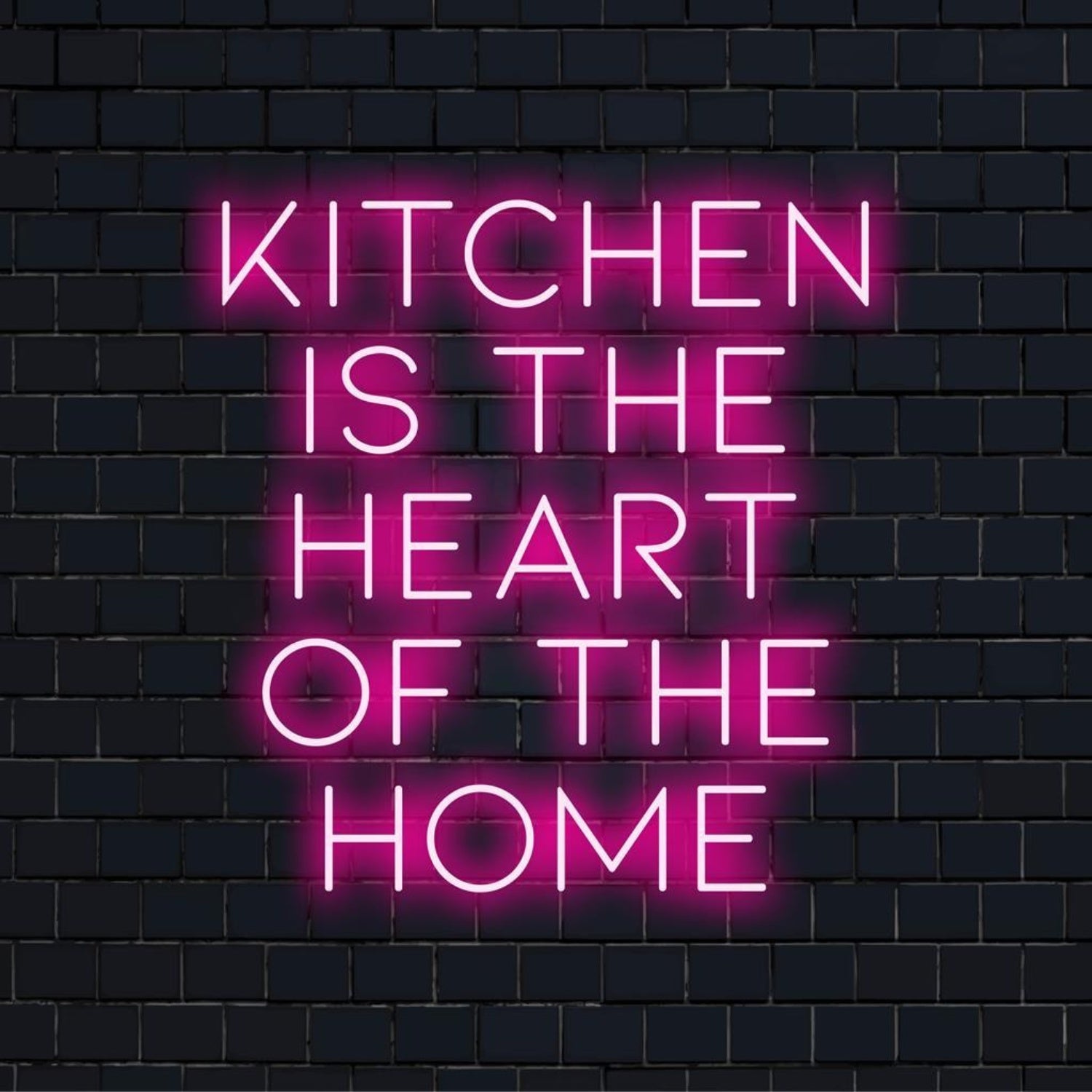 Kitchen Is The Heart Of The Home Led Neon Sign With Pink Glow For Kitchen Decor | Shineneon