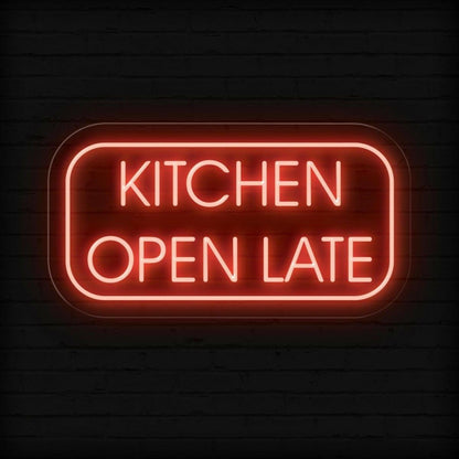 Kitchen Open Late Led Neon Sign | Shineneon