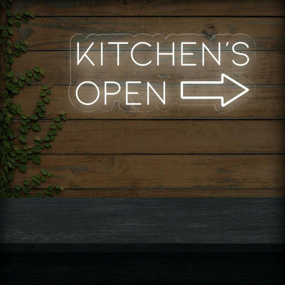 Kitchens Open Led Neon Sign With Arrow Design Modern Restaurant Cafe Decor | Shineneon