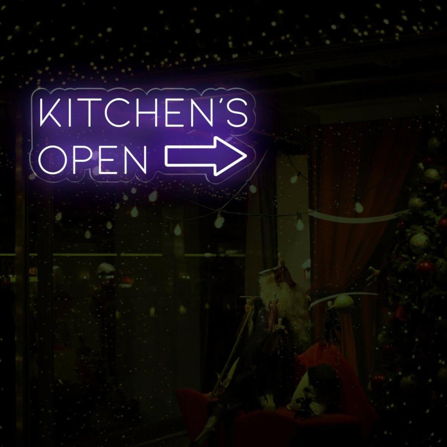 Kitchens Open Led Neon Sign With Arrow Design Modern Restaurant Cafe Decor | Shineneon