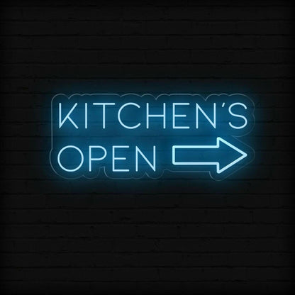 Kitchens Open Led Neon Sign With Arrow Design Modern Restaurant Cafe Decor | Shineneon
