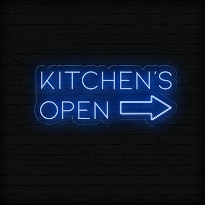 Kitchens Open Led Neon Sign With Arrow Design Modern Restaurant Cafe Decor | Shineneon