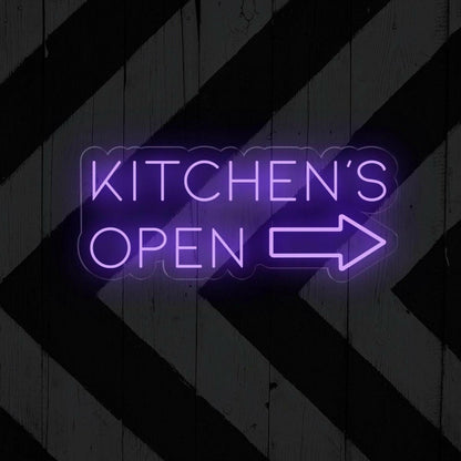 Kitchens Open Led Neon Sign With Arrow Design Modern Restaurant Cafe Decor | Shineneon