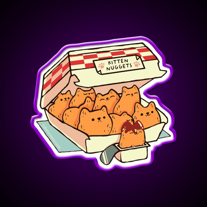 Kitten Nuggets Cat Fonseca Fast Food Led Neon Sign For Burger Place Rgb Color - Shineneon