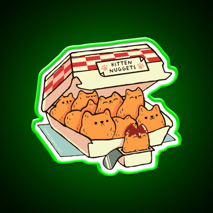 Kitten Nuggets Cat Fonseca Fast Food Led Neon Sign For Burger Place Rgb Color - Shineneon