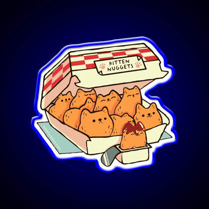 Kitten Nuggets Cat Fonseca Fast Food Led Neon Sign For Burger Place Rgb Color - Shineneon