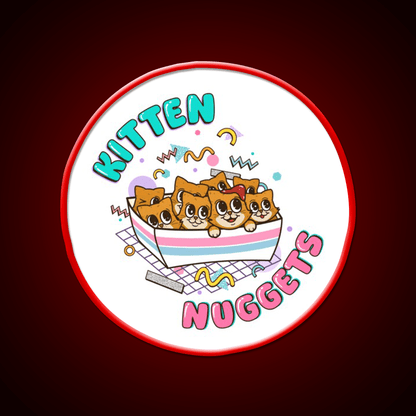 Kitten Nuggets Cute Funny 90S Fast Food Led Neon Sign For Burger Place Rgb Color - Shineneon