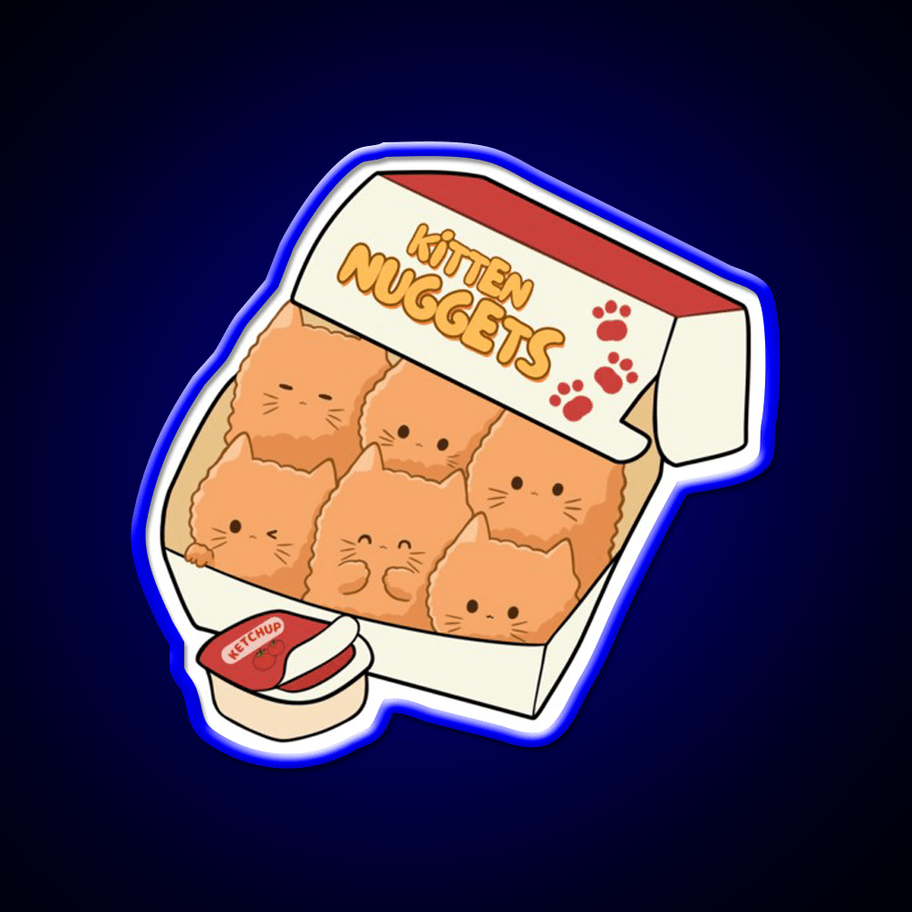 Kitten Nuggets Fast Food Led Neon Sign For Burger Place Rgb Color - Shineneon