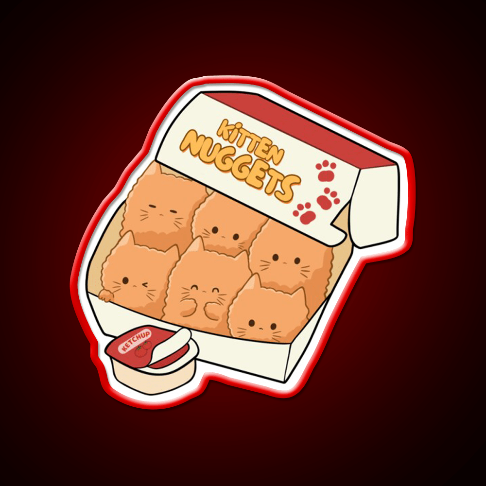 Kitten Nuggets Fast Food Led Neon Sign For Burger Place Rgb Color - Shineneon